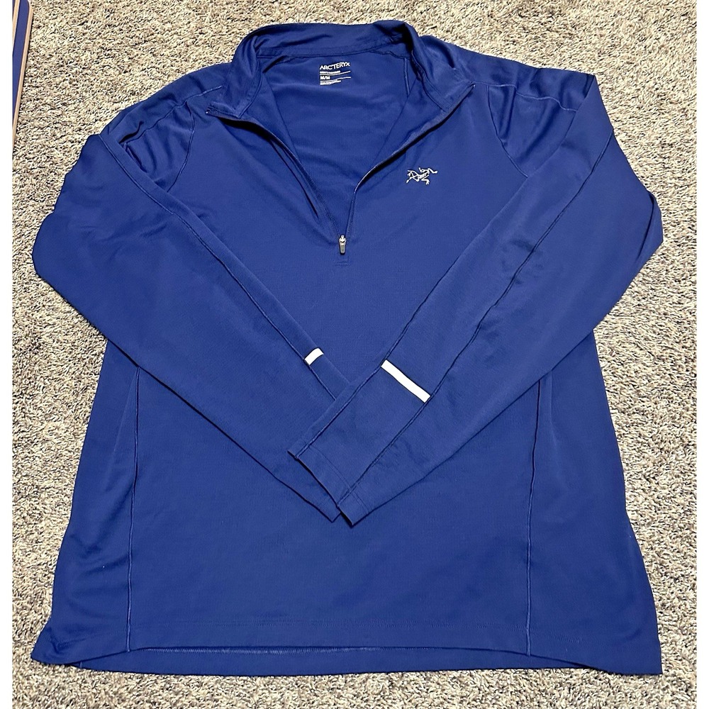 Arc'teryx Cormac Zip Neck Mens Medium Blue Performance Outdoor Running Pullover